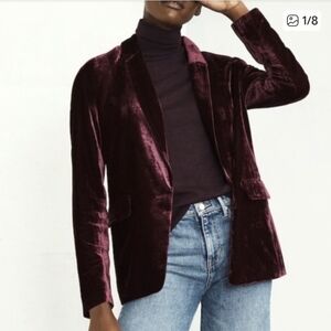 Banana Republic Merlot Velvet Blazer
